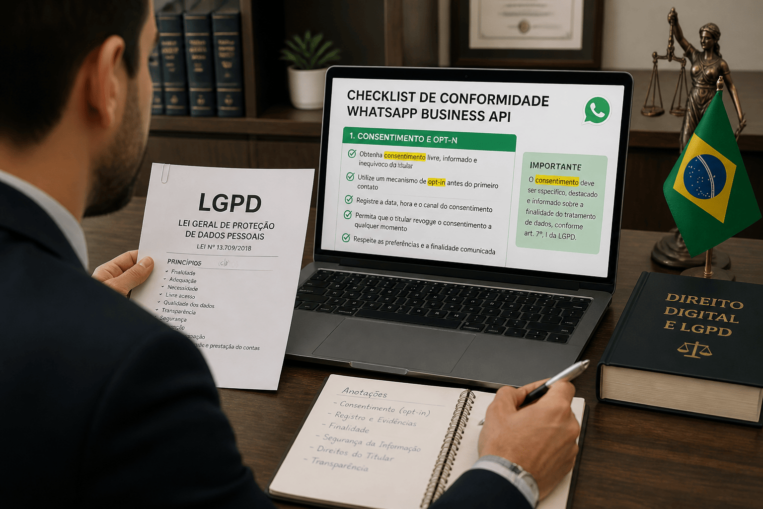 Entenda o que a LGPD exige para disparos de WhatsApp no e-commerce, quais bases legais usar, os riscos reais e um checklist para estar em conformidade.